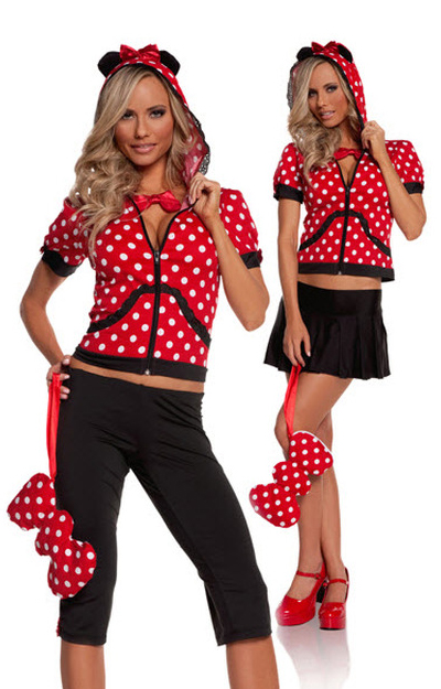 Polka Dots Costume of Miss Mouse.